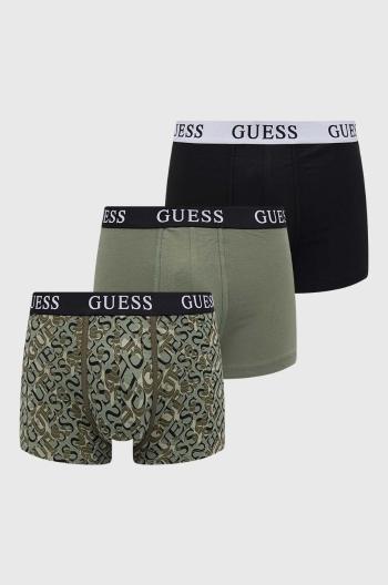 Boxerky Guess 3-pack pánské, zelená barva