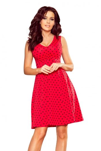 Dámské šaty 238-1 NUMOCO červené s puntíky M