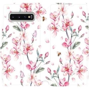 Flipové pouzdro na mobil Samsung Galaxy S10 Plus - M124S Růžové květy (5903226812424)