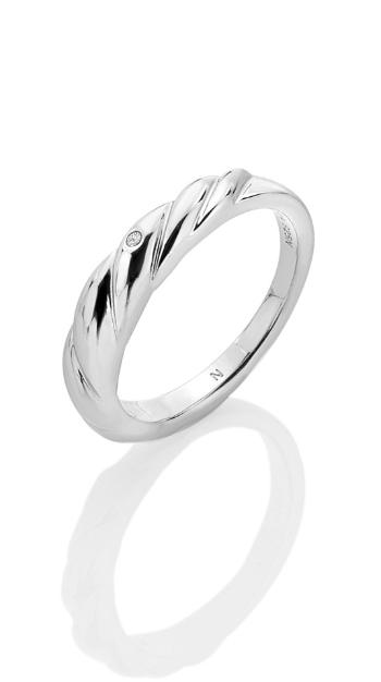 Hot Diamonds Nadčasový stříbrný prsten s diamantem Most Loved DR238 51 mm
