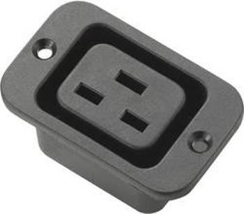 IEC zástrčka C13/C14 TRU COMPONENTS C19, zásuvka, vestavná vertikální, počet kontaktů: 2 + PE, 16 A, 250 V, černá, 1 ks