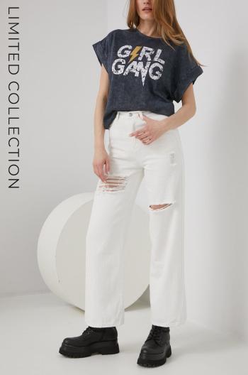 Džíny Answear Lab x limitovaná festivalová kolekce BE BRAVE dámské, bílá barva, high waist