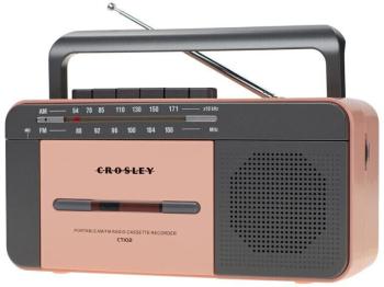 Crosley Cassette Player Rose Gold Retro rádio