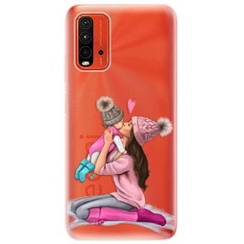 iSaprio Kissing Mom - Brunette and Girl pro Xiaomi Redmi 9T (kmbrugirl-TPU3-Rmi9T)