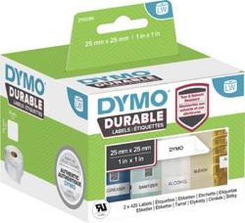 DYMO etikety v roli 25 x 25 mm polypropylenová fólie bílá 1700 ks permanentní 2112286 univerzální etikety, Adresní nálepky