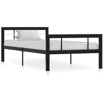 Rám postele černý a bílý kov 90x200 cm (284550)