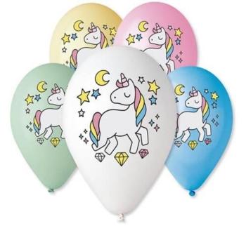 Balónky 30 cm, mix barev - Jednorožec - Unicorn 5 ks - GoDan
