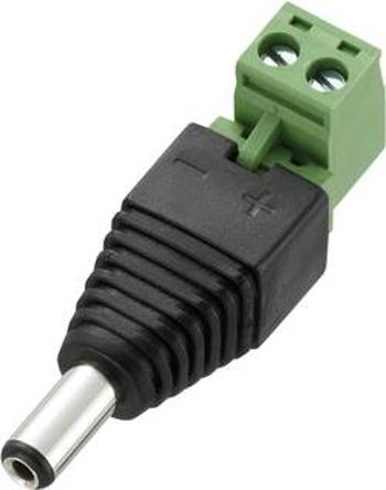 Nízkonapěťový konektor TRU COMPONENTS 716347, 12 V/DC, 5 A, zástrčka, rovná, DC12-M, 5.5 mm, 2.1 mm, 1 ks