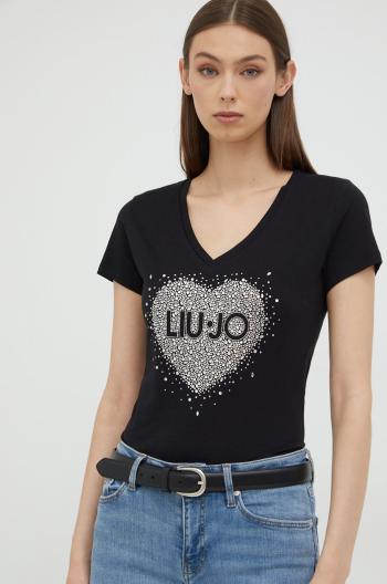 Bavlněné tričko Liu Jo černá barva