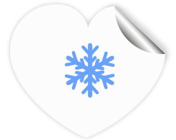 Samolepky srdce - 5 kusů Sněhová vločka