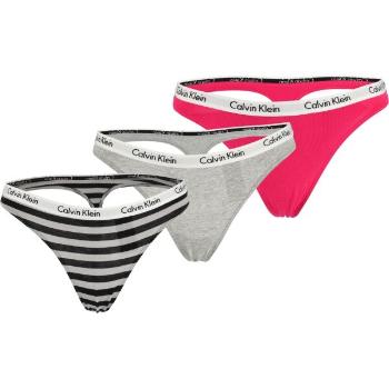 Calvin Klein 3PK THONG Dámské kalhotky, šedá, velikost XS