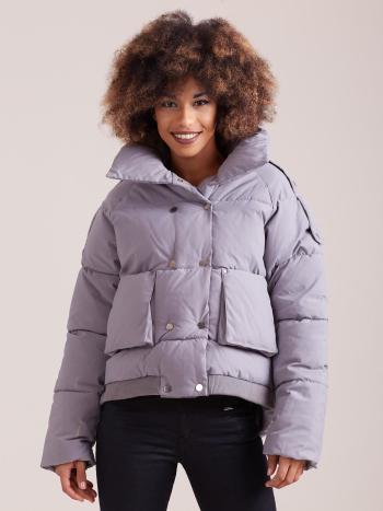 DÁMSKÁ ZIMNÍ ŠEDÁ BUNDA YP-KR-BX4187.25P-GRAY Velikost: 2XL