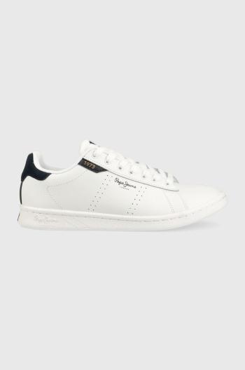 Kožené sneakers boty Pepe Jeans Player Basic M bílá barva