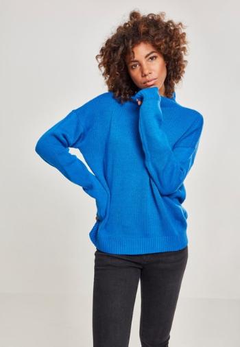 Urban Classics Ladies Oversize Turtleneck Sweater brightblue - M