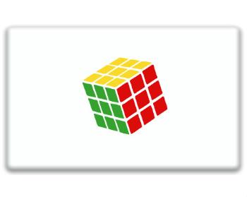 3D samolepky obdelník - 5ks Rubikova kostka