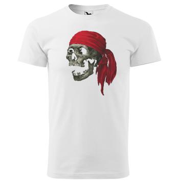 Tričko Pirate skull (Velikost: 2XL, Typ: pro muže, Barva trička: Bílá)