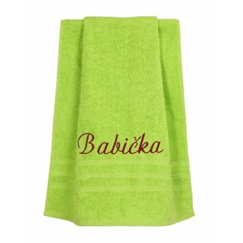 Dárkový ručník, Babička, zelený, 50 x 95 cm