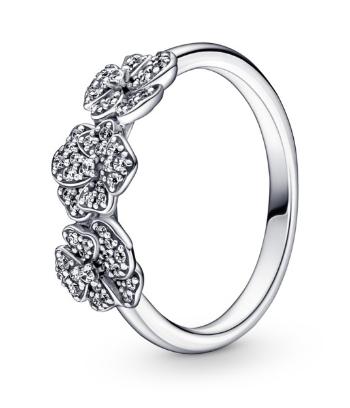 Pandora Stříbrný prsten s maceškami 190786C01 54 mm