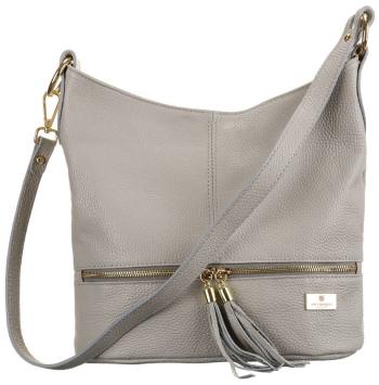 PETERSON SVĚTLE ŠEDÁ KOŽENÁ SHOPPER KABELKA PTN TWP-007 GREY Velikost: ONE SIZE