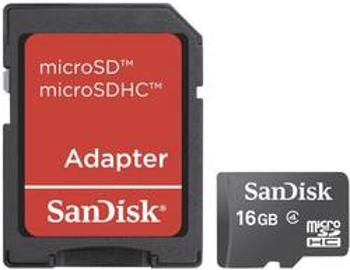 Paměťová karta Micro SDHC 16 GB SanDisk Micro SD Karte 16 GB Class 4 vč. SD adaptéru