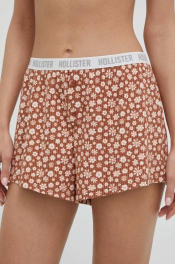 Pyžamové šortky Hollister Co. dámské, hnědá barva