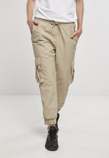 Urban Classics Ladies High Waist Crinkle Nylon Cargo Pants concrete - XXL