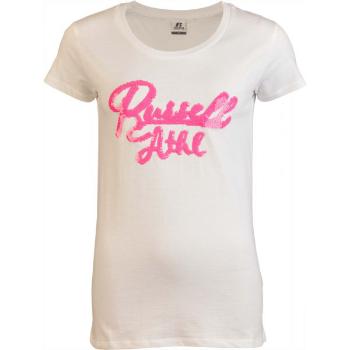 Russell Athletic SEQUINS S/S  CREWNECK TEE SHIRT Dámské tričko, bílá, velikost M
