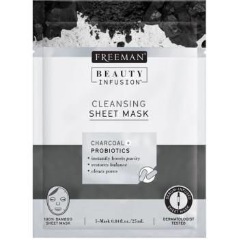 Freeman Beauty Infusion Charcoal + Probiotics čisticí látková maska s aktivním uhlím pro všechny typy pleti 25 ml