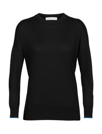 dámský merino svetr ICEBREAKER Wmns Shearer Crewe Sweater, Black/Lazurite (vzorek) velikost: S