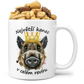 Hrnek Největší kanec (Náplň hrníčku: Směs slaných oříšků)