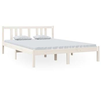 Rám postele bílý masivní dřevo 140 × 200 cm, 814885 (814885)