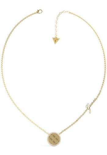 Guess Nadčasový pozlacený náhrdelník s krystaly Round Harmony JUBN01155JWYG