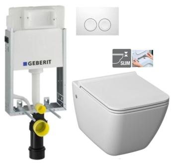 GEBERIT KOMBIFIXBasic vč. bílého tlačítka DELTA 21 + WC JIKA PURE + SEDÁTKO DURAPLAST 110.100.00.1 21BI PU1