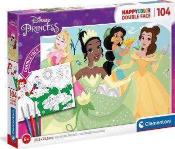 CLEMENTONI Oboustranné puzzle Disney princezny 104 dílků