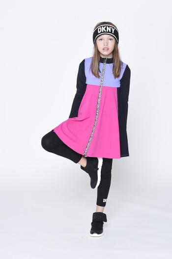 Dívčí šaty Dkny růžová barva, mini