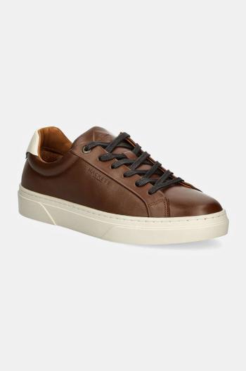 Kožené sneakers boty Hackett London HACKNEY CLASSIC hnědá barva, HMS21417