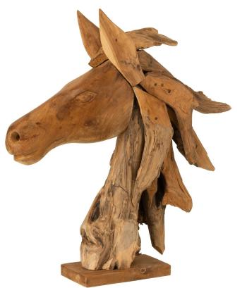 Dřevěná dekorace hlava koně Horse head teak - 49*17*63cm 10889