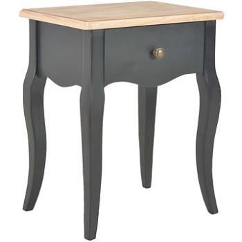 Noční stolek černý a hnědý 40 x 30 x 50 cm masivní borové dřevo (280008)