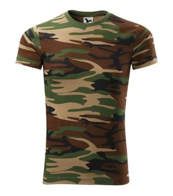 MALFINI Maskáčové tričko Camouflage - Maskáčová hnědá | S