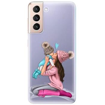 iSaprio Kissing Mom - Brunette and Boy pro Samsung Galaxy S21 (kmbruboy-TPU3-S21)