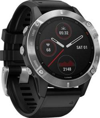 Chytré hodinky Garmin fenix 6 Silver w/Black Band (no MAP/Music/Pay)