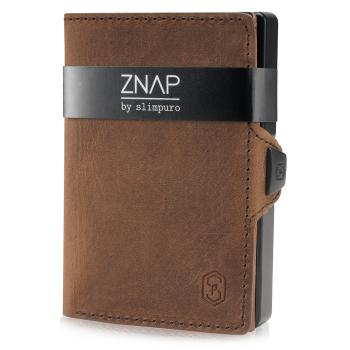 Slimpuro ZNAP, tenká peněženka, 12 karet, kapsa na mince, 8 × 1,8 × 6 cm (Š × V × H), RFID ochrana
