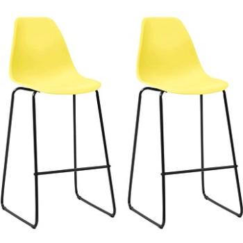 Barové židle 2 ks žluté plast (281509)