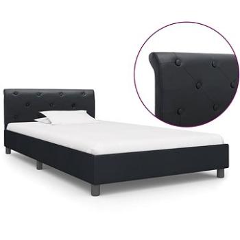 Rám postele černý umělá kůže 90x200 cm (284876)