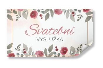 Nálepka na výslužku - Vintage Rose Zvolte množství: od 41 ks a víc