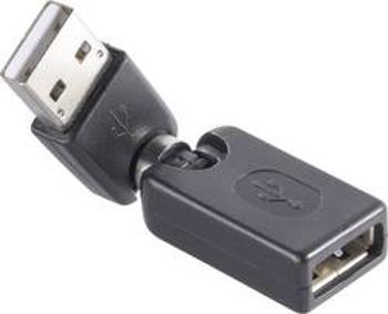 USB adaptér Renkforce 1x USB 2.0 zástrčka ⇔ 1x USB 2.0 zásuvka, černá, pozlacený