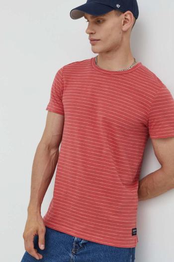 Bavlněné tričko Tom Tailor červená barva