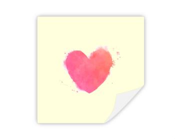 Samolepky hranatý čtverec watercolor heart