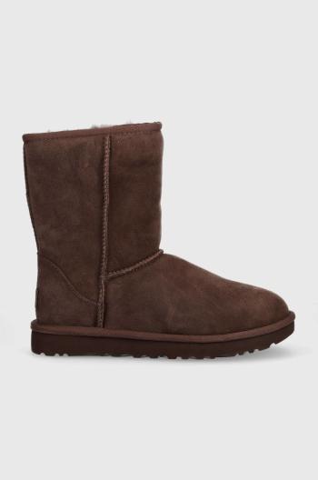 Semišové sněhule UGG W Classic Short Ii hnědá barva