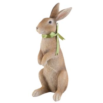 Dekorace hnědý králík s mašlí - 15*21*48 cm 6PR0696